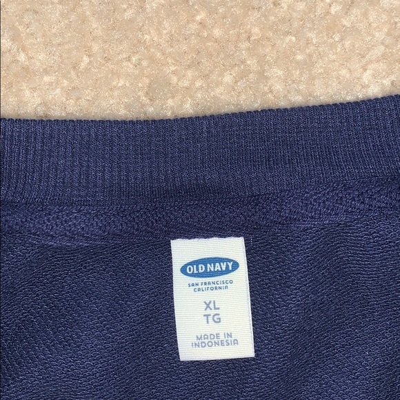 old navy long sleeve navy tie up crew neck - Picture 3 of 3